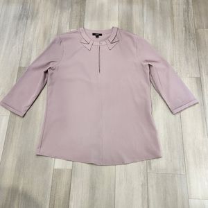 Mexx blouse 8 lilac pastel top keyhole 3/4 sleeve classic formal bon-ton modest